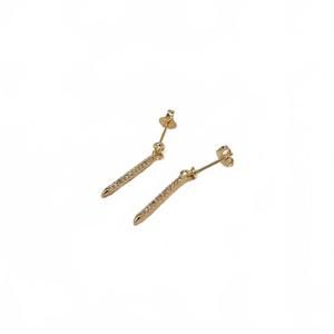 NEW GOLDFI women's cubic zirconia spear drop earrings in gold